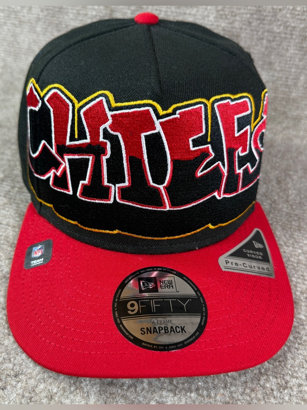 Kansas City Chiefs Graffiti Hat Wrap Around Spell Out SnapBack AOP New Era 9fity